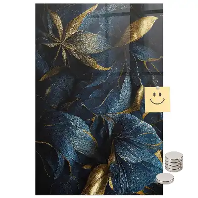 Tablă magnetică de perete cu model floral întunecat