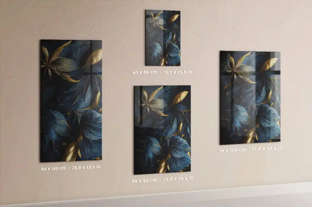 Tablă magnetică de perete cu model floral întunecat