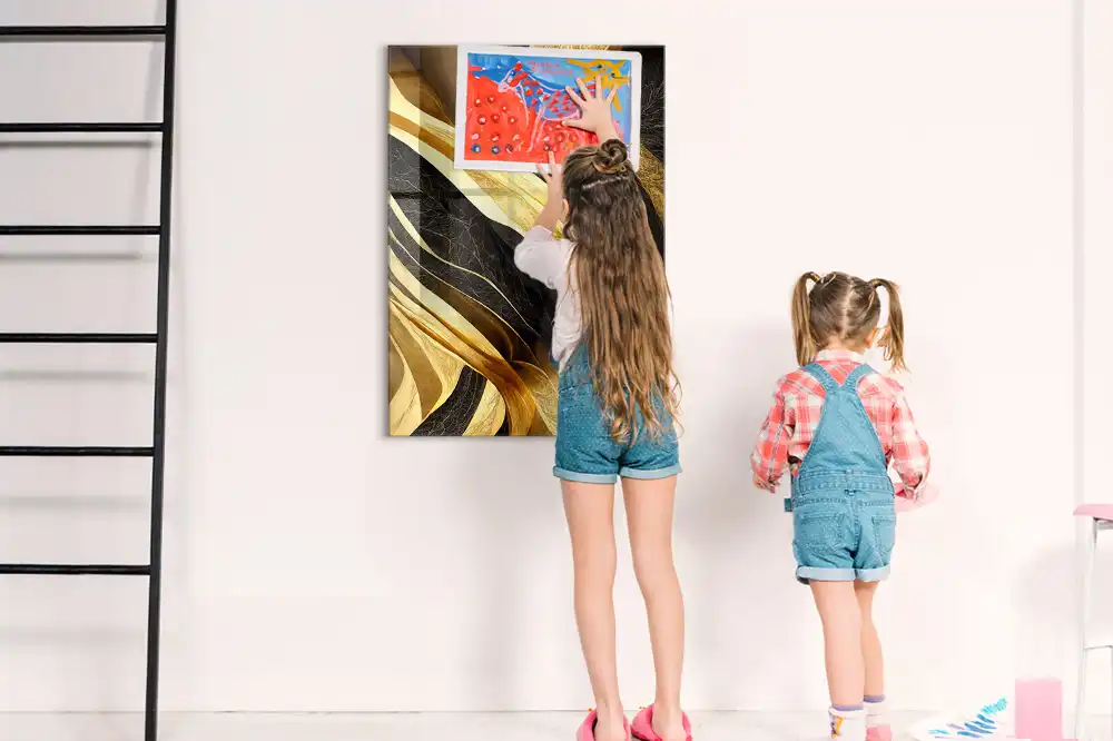 Tablă magnetică cu model cu linii abstracte