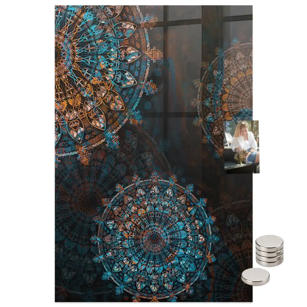 Tablă magnetică decorativă cu model mandala
