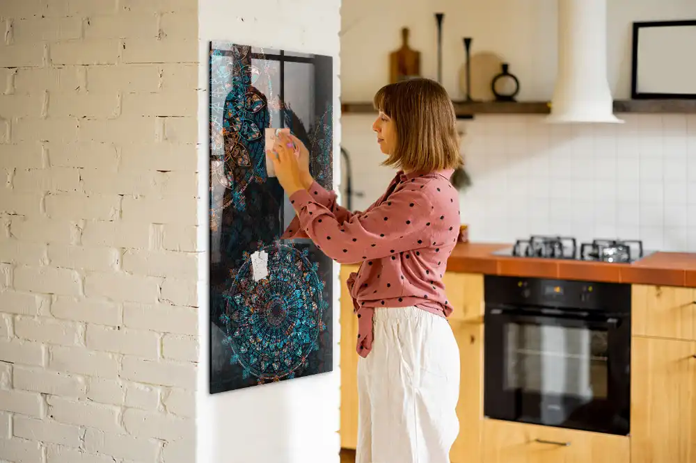 Tablă magnetică decorativă cu model mandala
