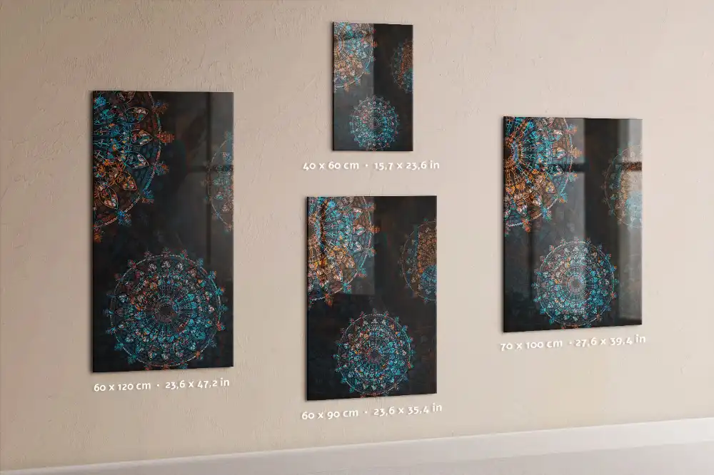 Tablă magnetică decorativă cu model mandala