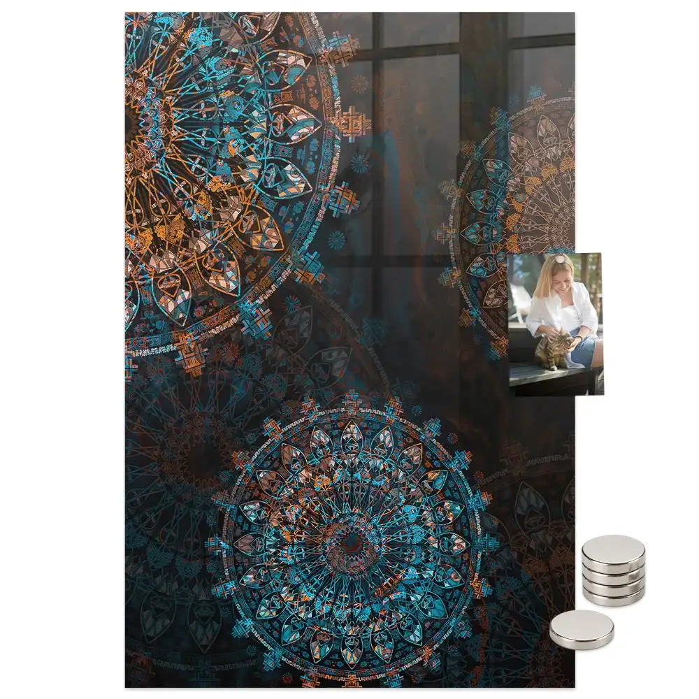 Tablă magnetică decorativă cu model mandala