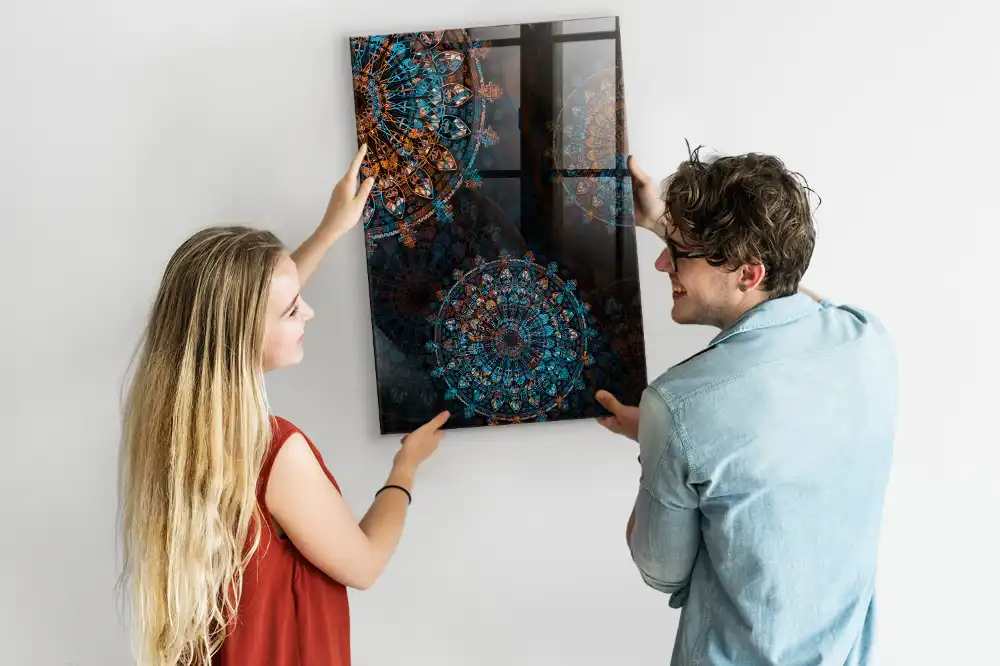 Tablă magnetică decorativă cu model mandala