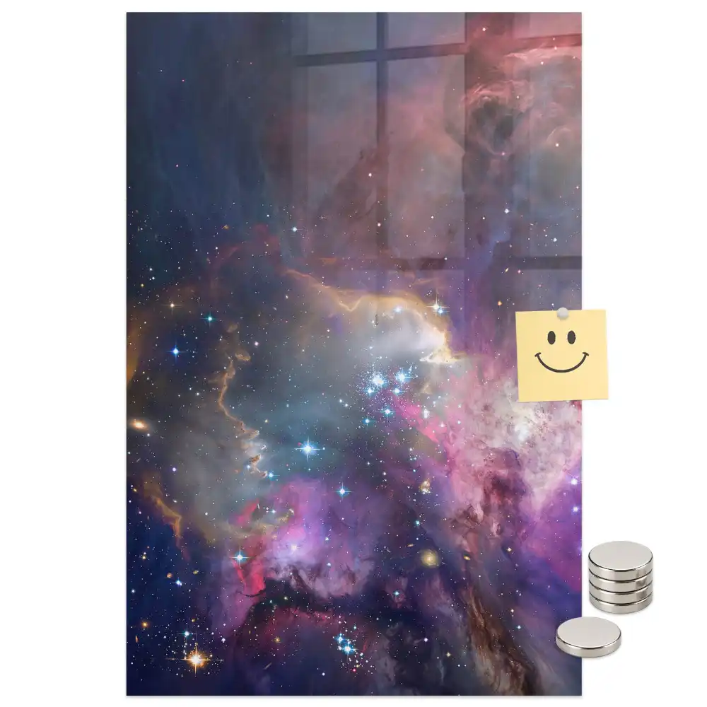Tablă magnetică de perete cu model galaxie și cosmos