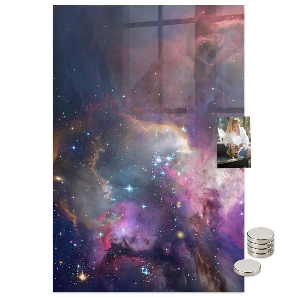 Tablă magnetică de perete cu model galaxie și cosmos
