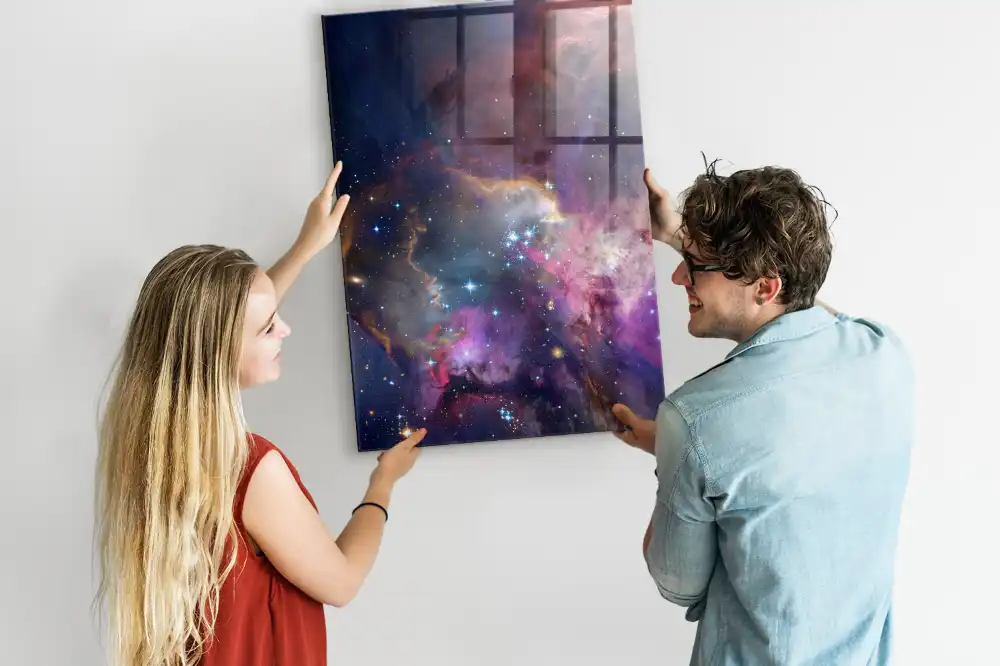 Tablă magnetică de perete cu model galaxie și cosmos