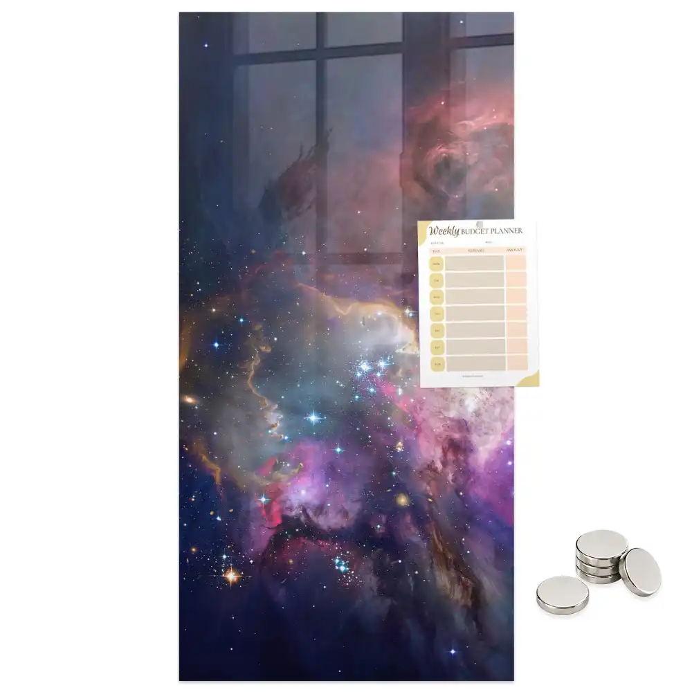 Tablă magnetică de perete cu model galaxie și cosmos