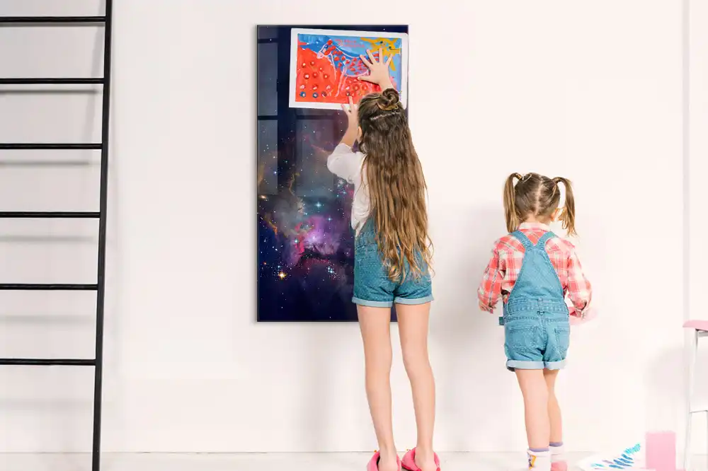 Tablă magnetică de perete cu model galaxie și cosmos