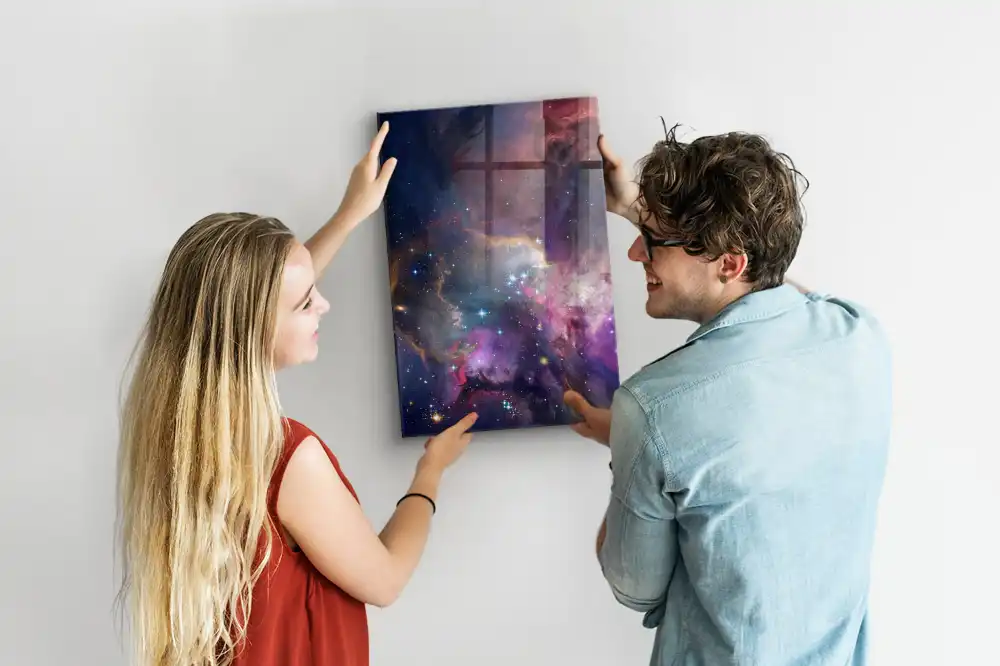Tablă magnetică de perete cu model galaxie și cosmos