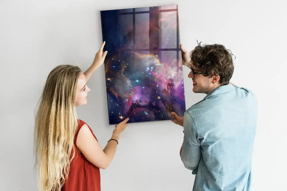 Tablă magnetică de perete cu model galaxie și cosmos