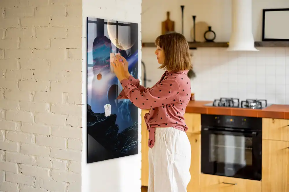 Tablă magnetică de perete cu model galaxie cosmică