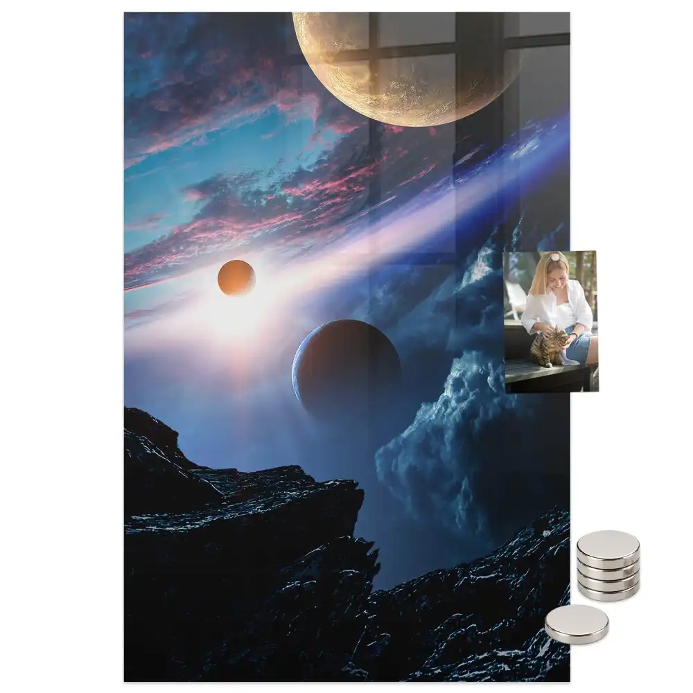 Tablă magnetică de perete cu model galaxie cosmică
