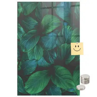 Tablă magnetică cu model de frunze tropicale mari