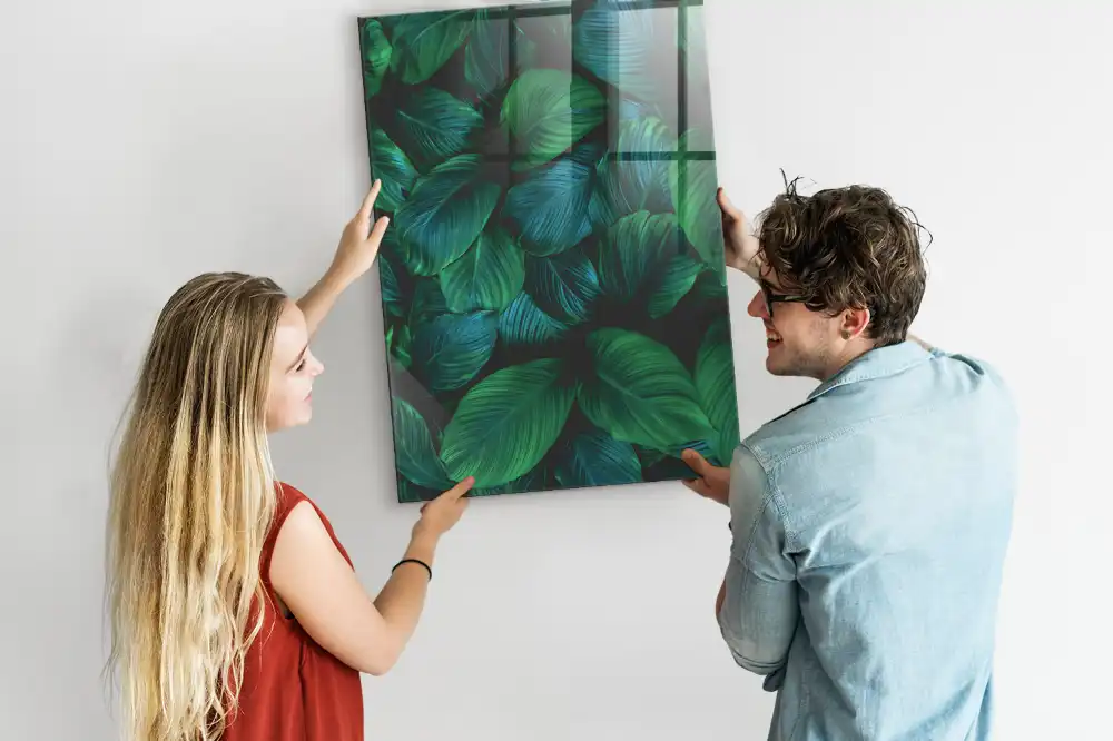 Tablă magnetică cu model de frunze tropicale mari