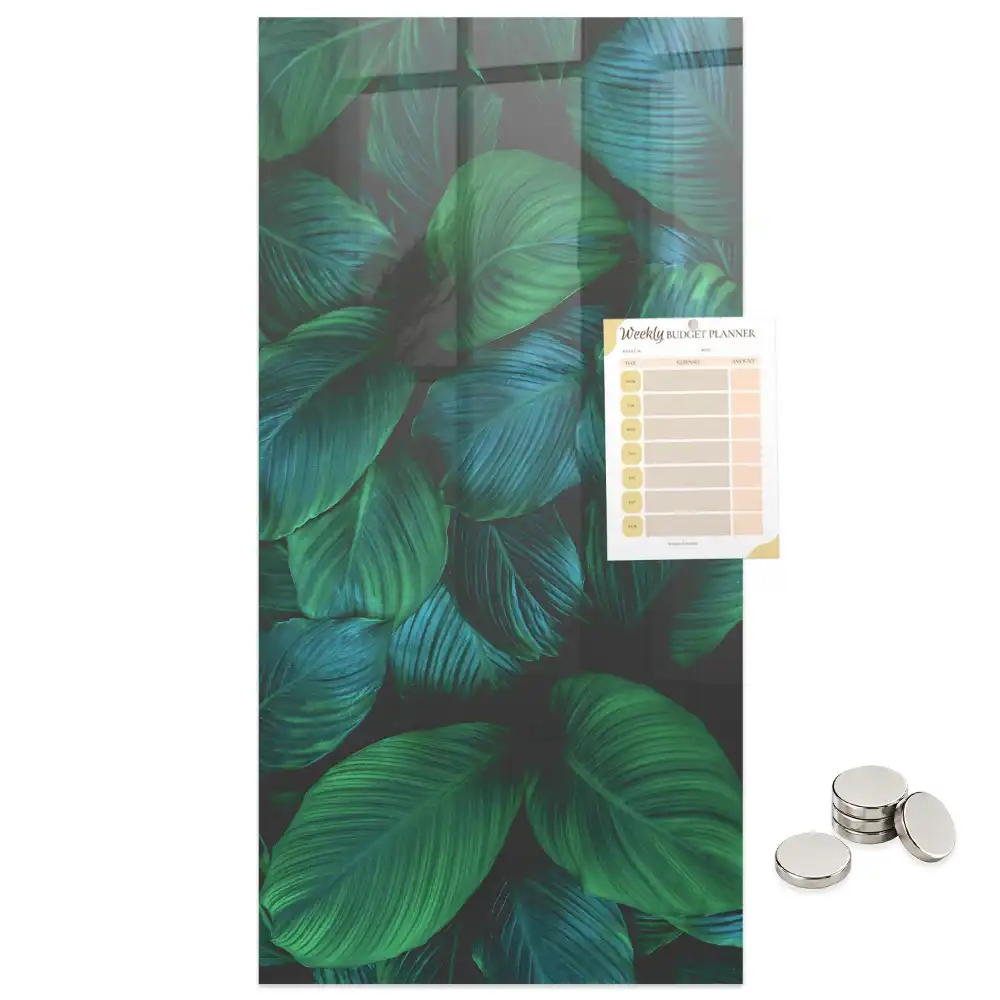 Tablă magnetică cu model de frunze tropicale mari