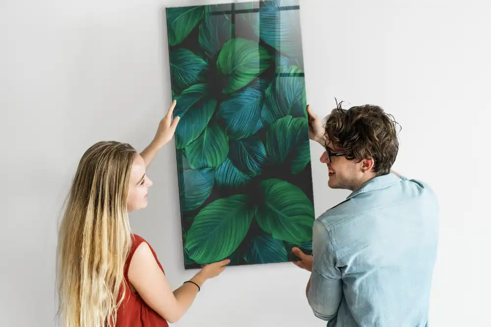 Tablă magnetică cu model de frunze tropicale mari