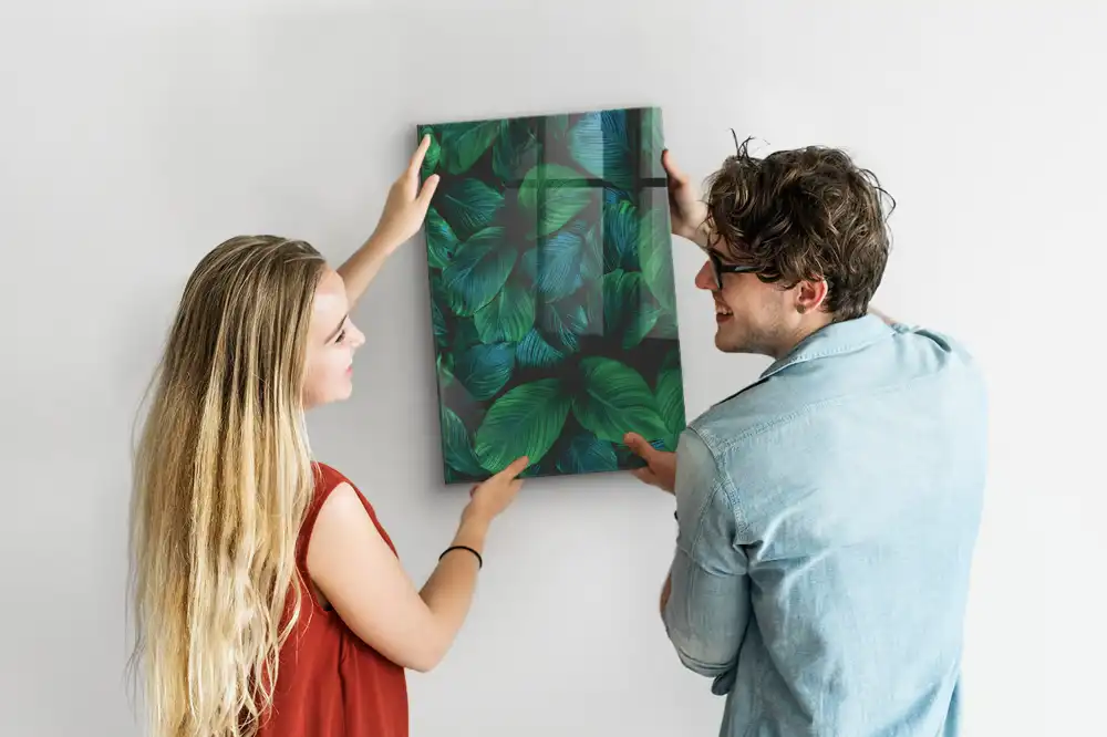 Tablă magnetică cu model de frunze tropicale mari