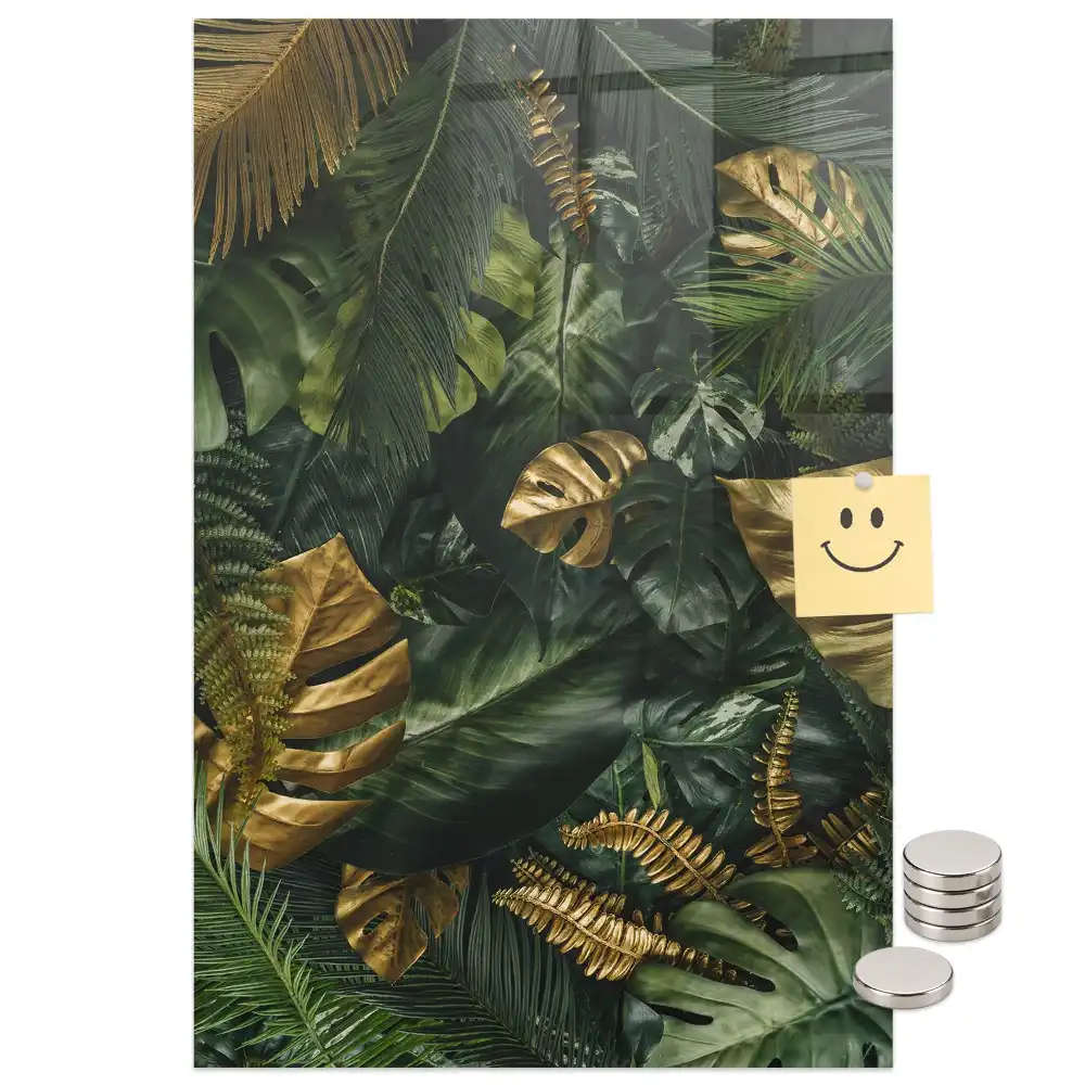 Tablă magnetică cu model de frunze tropicale