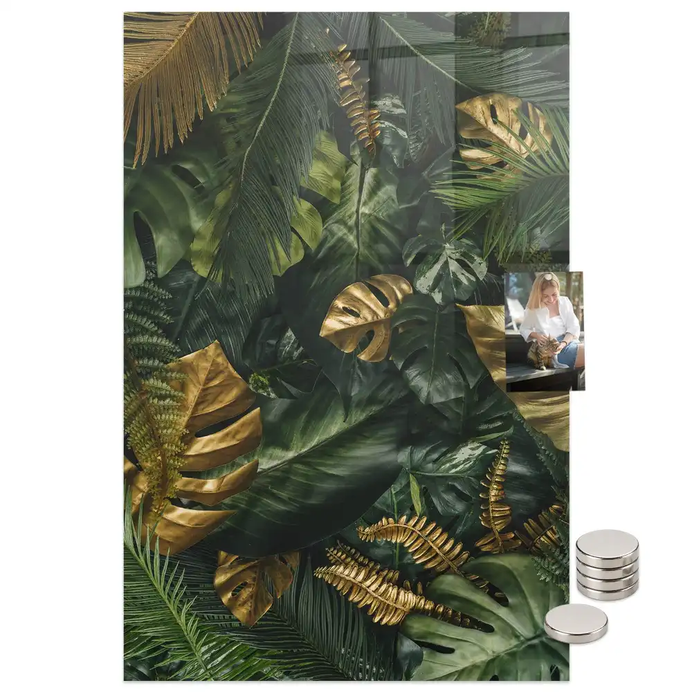 Tablă magnetică cu model de frunze tropicale