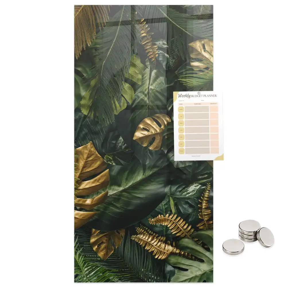 Tablă magnetică cu model de frunze tropicale