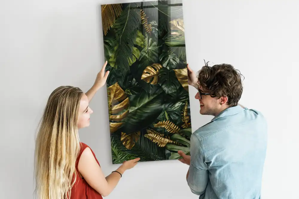 Tablă magnetică cu model de frunze tropicale