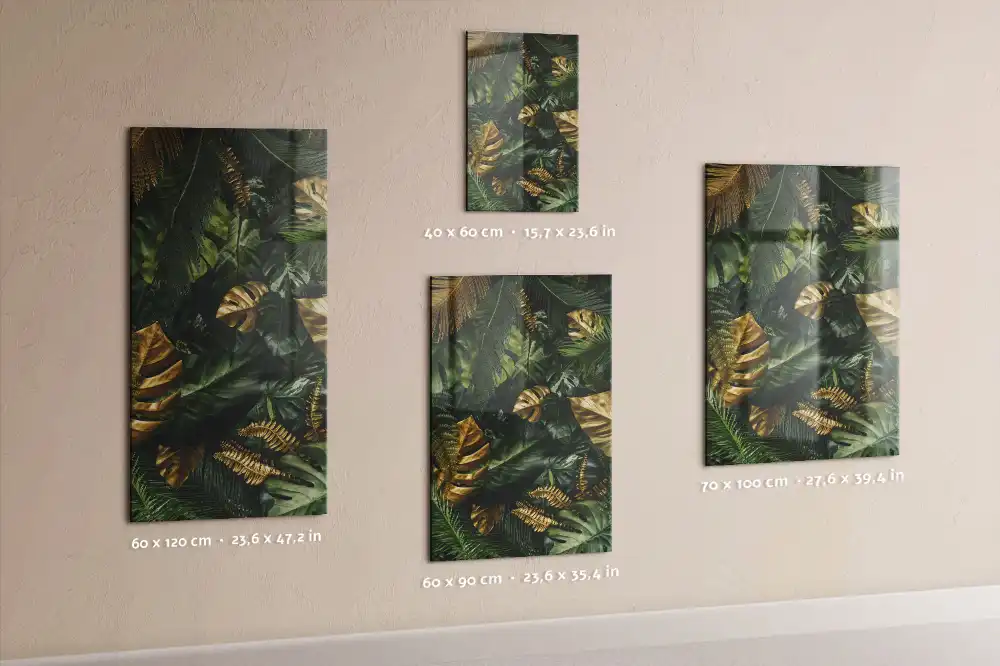 Tablă magnetică cu model de frunze tropicale