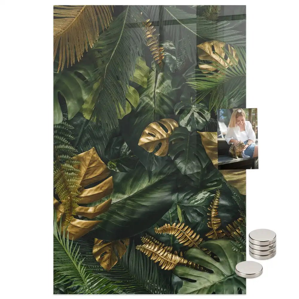Tablă magnetică cu model de frunze tropicale