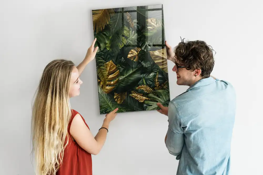 Tablă magnetică cu model de frunze tropicale