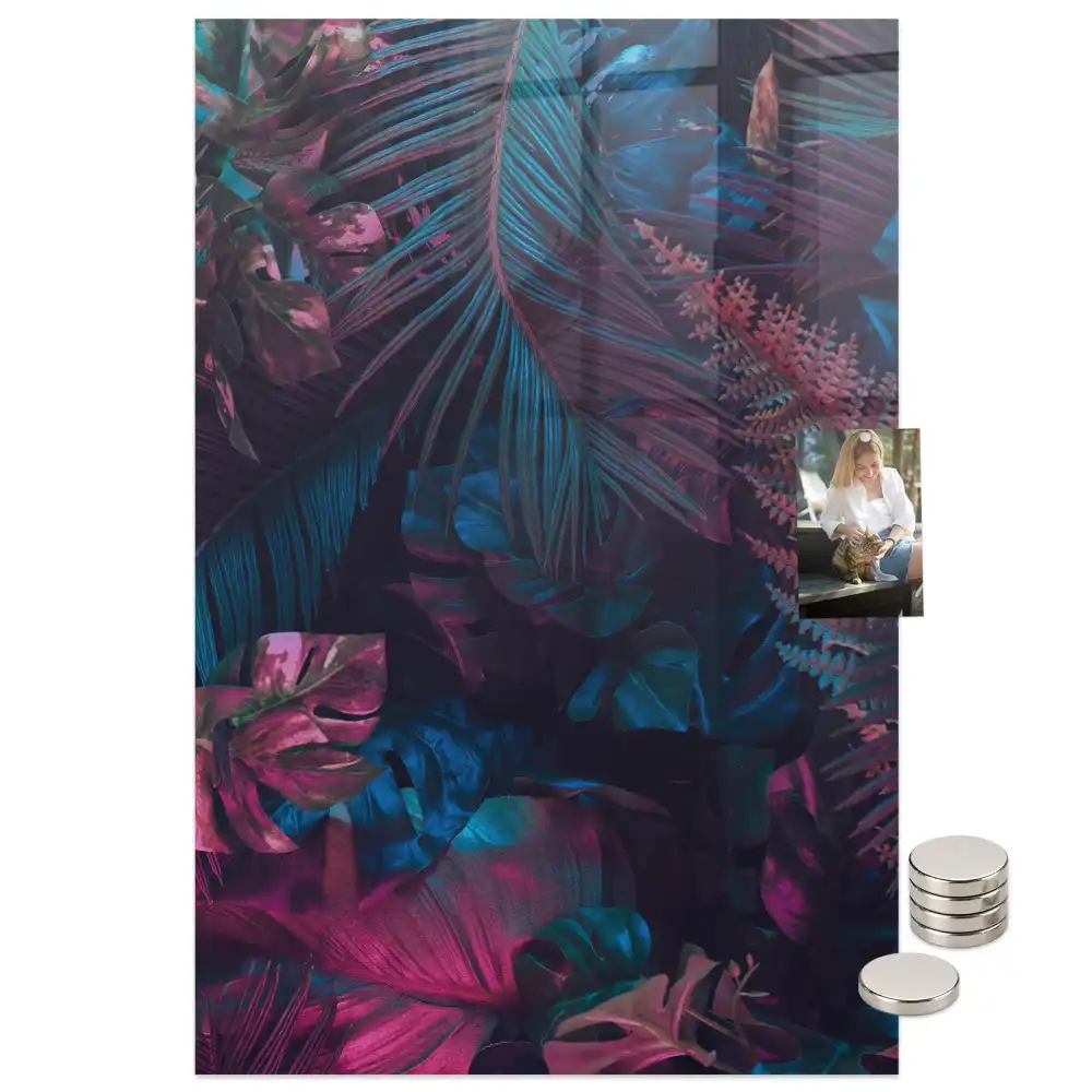 Tablă magnetică cu model de frunze tropicale