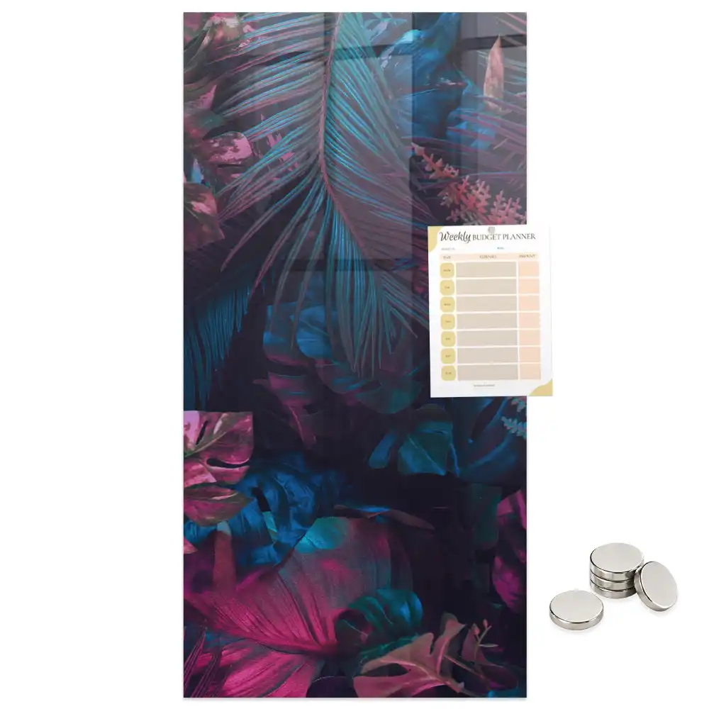 Tablă magnetică cu model de frunze tropicale