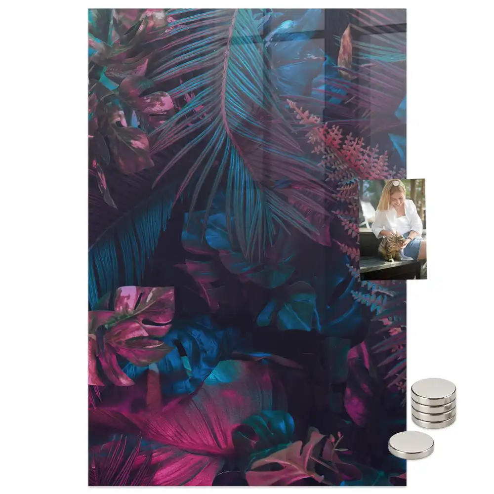 Tablă magnetică cu model de frunze tropicale