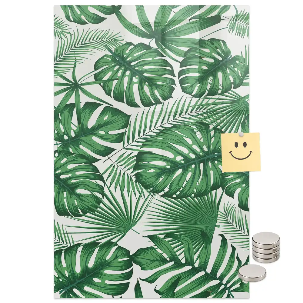 Tablă magnetică de perete cu model frunze de monstera