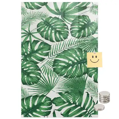 Tablă magnetică de perete cu model frunze de monstera