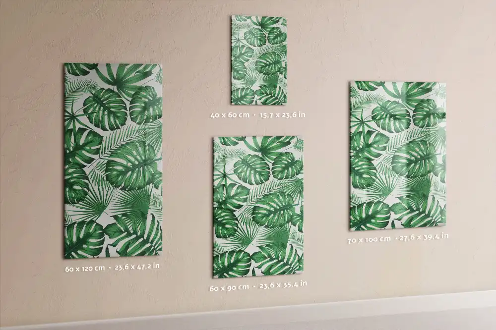 Tablă magnetică de perete cu model frunze de monstera