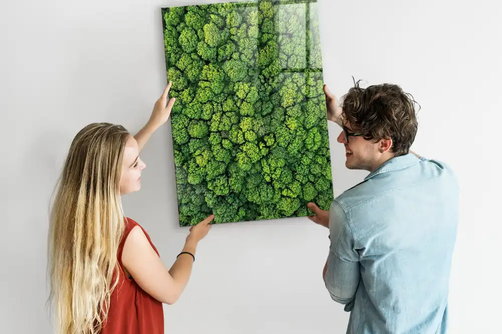 Tablă magnetică de perete cu model copaci de pădure