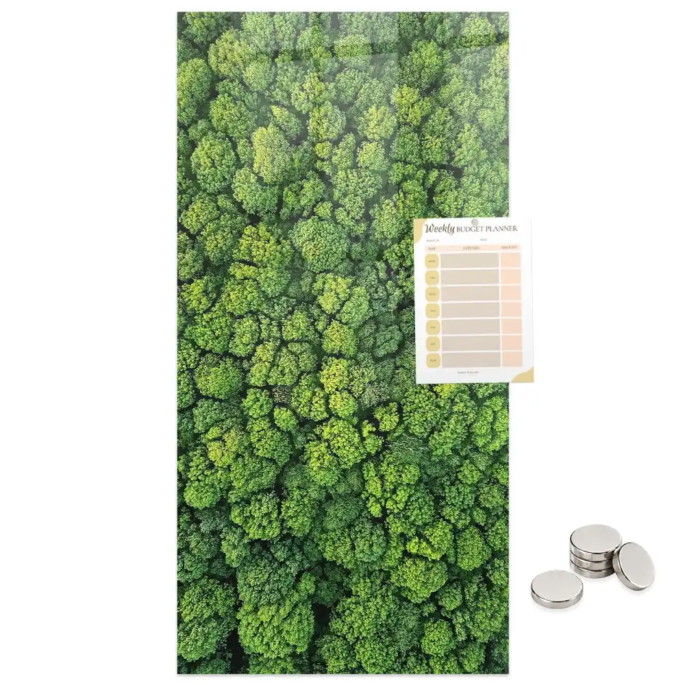 Tablă magnetică de perete cu model copaci de pădure