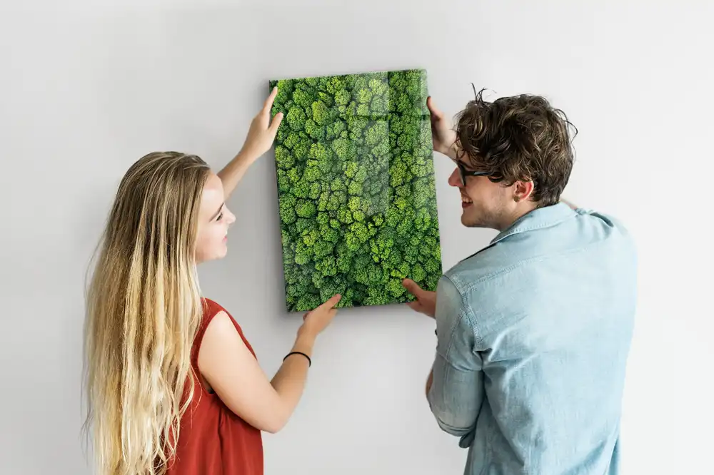 Tablă magnetică de perete cu model copaci de pădure