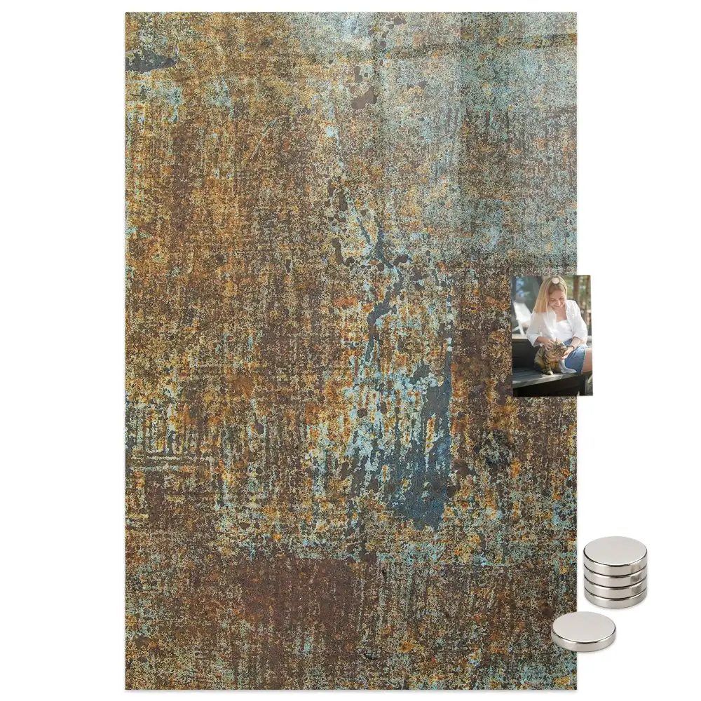 Tablă magnetică de perete cu aspect de fier ruginit