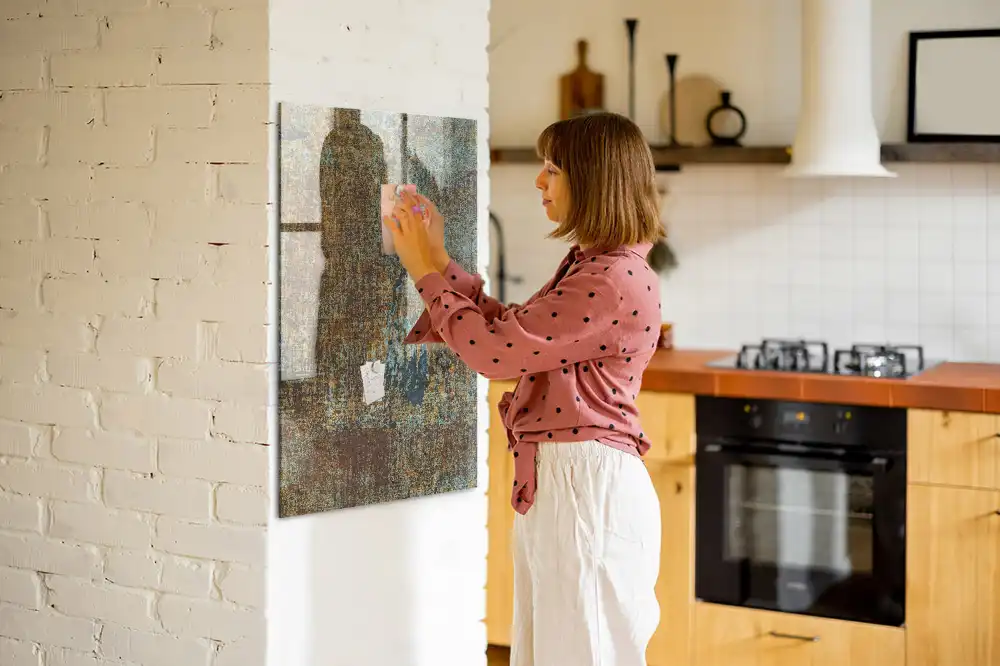 Tablă magnetică de perete cu aspect de fier ruginit