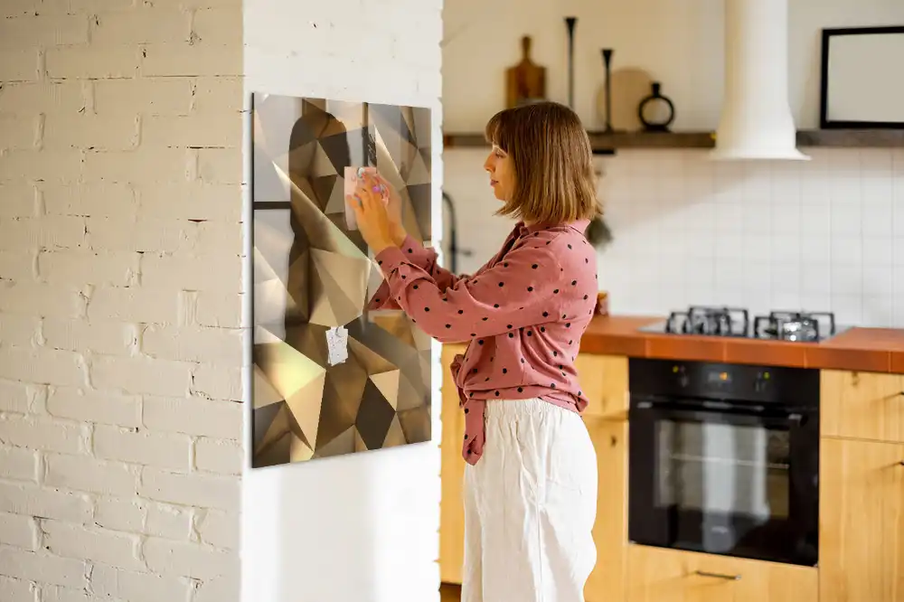 Tablă magnetică de perete cu model de abstracție tridimensională