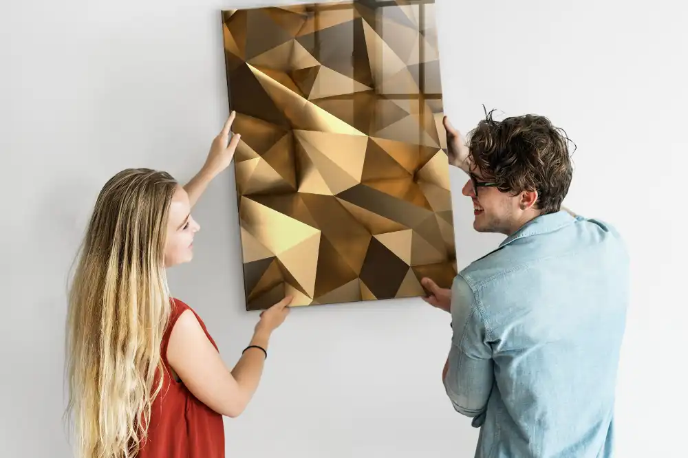 Tablă magnetică de perete cu model de abstracție tridimensională