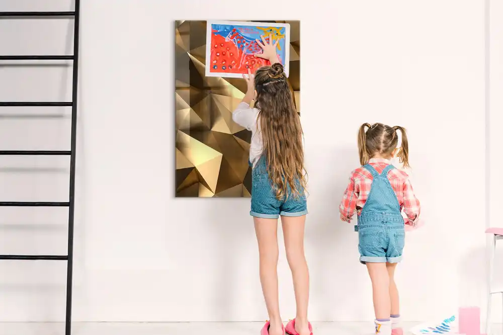 Tablă magnetică de perete cu model de abstracție tridimensională