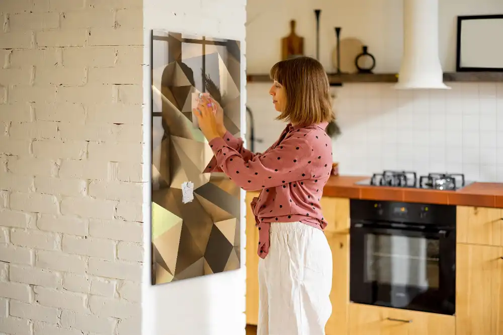 Tablă magnetică de perete cu model de abstracție tridimensională