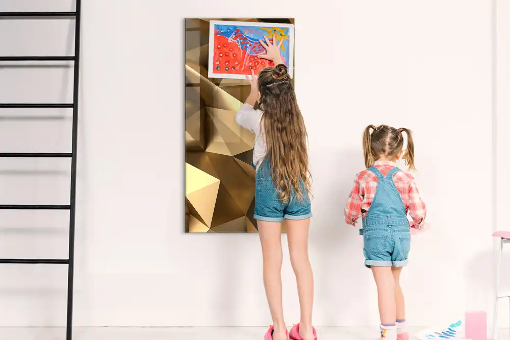Tablă magnetică de perete cu model de abstracție tridimensională