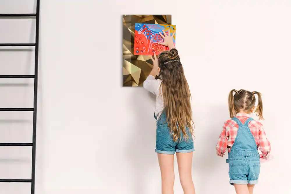 Tablă magnetică de perete cu model de abstracție tridimensională