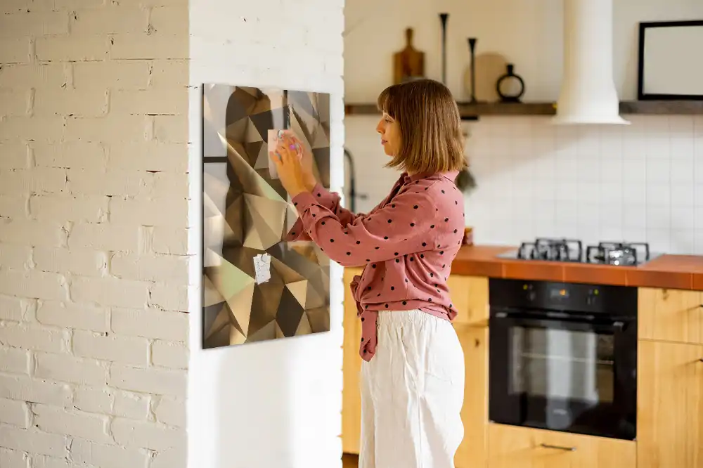 Tablă magnetică de perete cu model de abstracție tridimensională