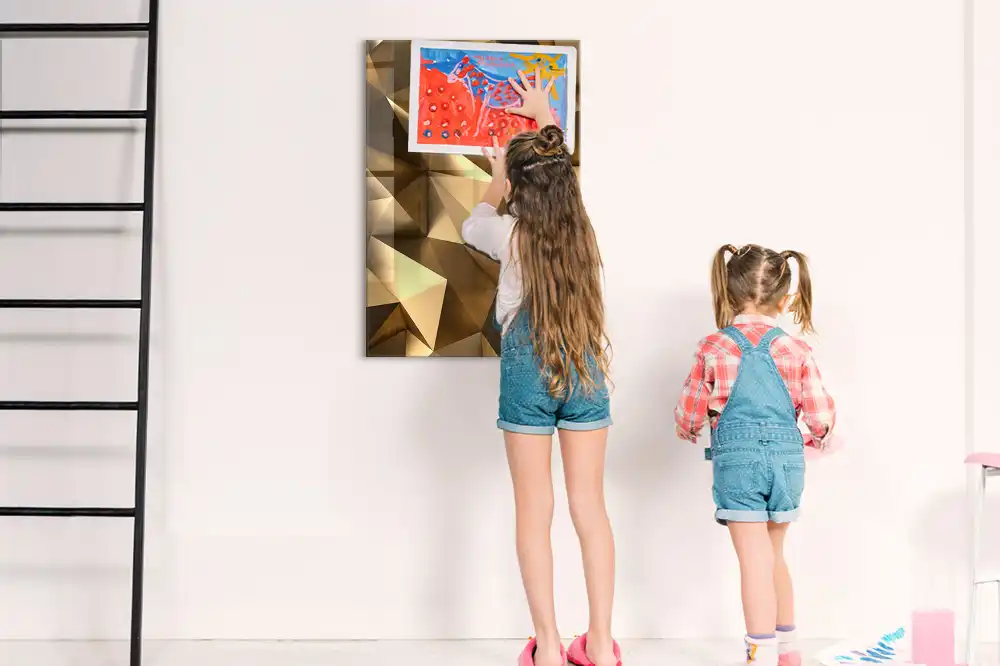 Tablă magnetică de perete cu model de abstracție tridimensională