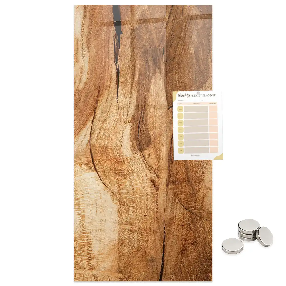 Tablă magnetică de perete din lemn natural