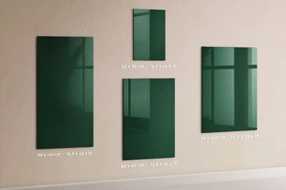 Tablă magnetică de perete verde sticlă